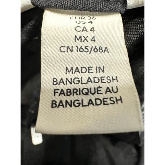 H&M Women's Size 4 Linen Blend Black Wide Leg Pants - Picture 6 of 7